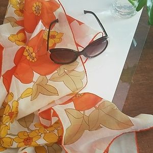 70s vintage floral scarf